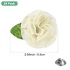 Unique Bargains Handmade Flower Brooch Boutonnieres Button Pins for Men Suits 24 Pcs White - 3 of 4