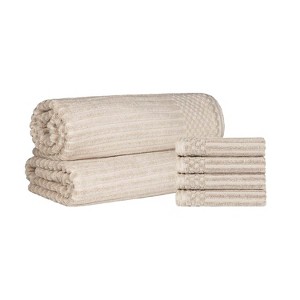 Modern Ribbed Cotton  Assorted Towel Set by Blue Nile Mills - 1 of 4