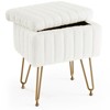 MAYEERTY Vanity Stool with Storage Faux Fur Soft Padded 4 Metal Legs - 4 of 4