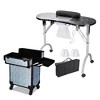 Byootique Manicure Table Nail Desk & Rolling Makeup Train Case Kit - 2 of 4