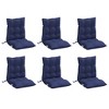 vidaXL Lowback Chair Cushions 6 pcs Navy Blue Oxford Fabric - 3 of 4