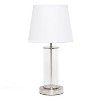 Encased Metal and Clear Glass Table Lamp with Fabric Shade - Simple Designs - 4 of 4