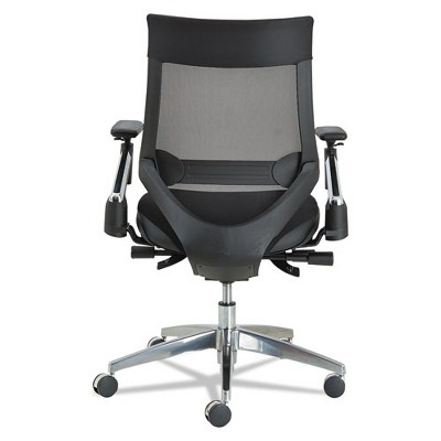 Black Mesh and Fabric Executive Chair with Adjustable Arms