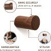XINGHANZHENXUAN Modern Walnut Wall Hooks 4-Pack | Elegant Solid Wood Hangers for Towels & Coats | Wall Mounted Home Decor - 4 of 4