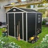 NicBex 6*8ft Durable Resin Outdoor Storage Shed with Gable Roof and Lockable Garden Shed Door with Window for Backyard, Lawn, Patio, Black - 2 of 4