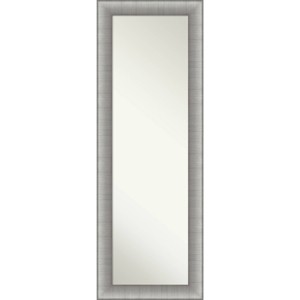 19" x 53" Non-Beveled Elegant Brushed Pewter Full Length on The Door Mirror - Amanti Art - 1 of 4