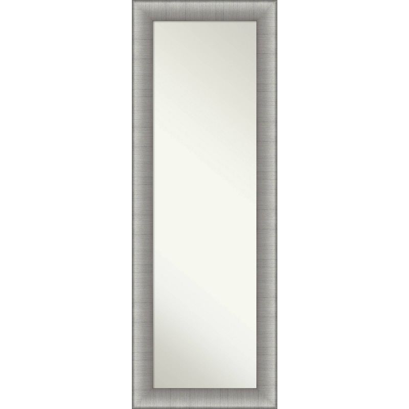 19&#34; x 53&#34; Non-Beveled Elegant Brushed Pewter Full Length on The Door Mirror - Amanti Art, 1 of 10