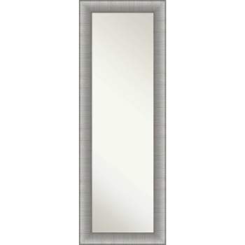 19" x 53" Non-Beveled Elegant Brushed Pewter Full Length on The Door Mirror - Amanti Art