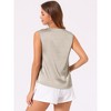 cheibear Women's V Neck Silk Satin Sleeveless Summer Top - 4 of 4
