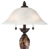 Kathy Ireland Traditional Table Lamps 27" Tall Set of 2 Aged Bronze Faux Marble Alabaster Glass Dome Shade for Living Room Bedroom - 2 of 4