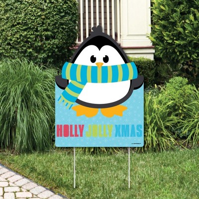 Big Dot of Happiness Holly Jolly Penguin - Party Decorations - Holiday and Christmas Welcome Yard Sign