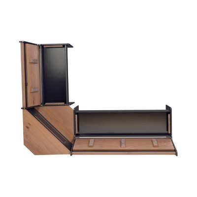 Linon 3pc Ardmore Breakfast Nook Storage Benches Dining Set Black/Pecan: Mid-Century Modern, Wood, 6-Seat Capacity