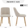Dining Chairs Set of 2,Modern Fabric Upholstered Kitchen Chairs with Solid Oak Legs,Upholstered Kitchen Seat with Ergonomic Back Support - 3 of 4