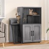Modern Villa Litter Box Enclosure with Platform, Double Layer Hidden Furniture - 3 of 4