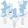 Big Dot of Happiness Blue Snowflakes 1st Birthday - Boy Winter ONEderland Party Centerpiece Sticks - Table Toppers - Set of 15 - 2 of 4