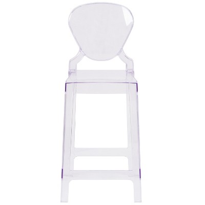 Crystal Clear Polycarbonate Modern Ghost Counter Stool
