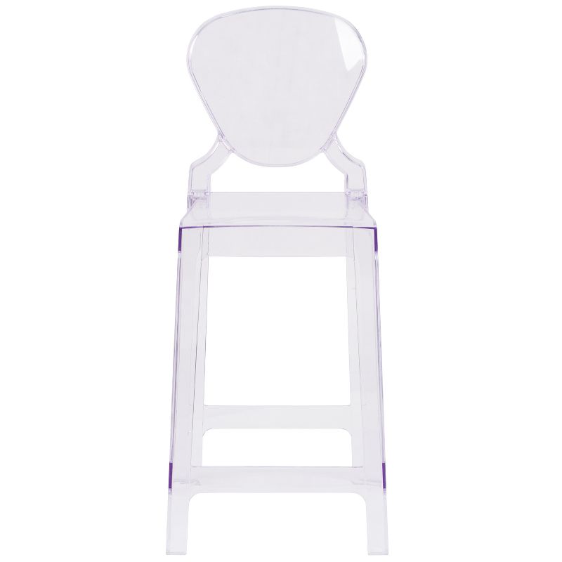 Flash Furniture Ghost Counter Stool with Tear Back in Transparent Crystal, 5 of 6