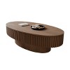 47" Modern Oval Coffee Table with Storage, Center Table with Removable Tabletop for Living Room or Apartment – The Pop Home - 3 of 4