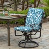ARDEN Outdoor Midback Chair Cushion, 18 x 16.5, Rain-Proof, Fade Resistant Aqua Blue Fusion Floral - 2 of 4