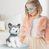 FAO Schwarz 12" Sparklers Husky with Removable Red Heart Glasses Toy Plush - image 2 of 4