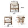Infurnic Patio Dining Chairs Outdoor Wood Patio Club Patio Furniture Waterproof Cushions Deep Seating for Porch Garden, Beige, 26.5"*31.5"*35.25" - 3 of 4