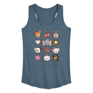 Women's - Disney Classics - Character Group With Icons Graphic Racerback Tank - 1 of 4