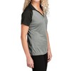 Mafoose Women's Short Sleeve RacerMesh Raglan Heather Block Moisture-Wicking Polo T-shirt - 3 of 4
