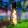 BrightLux 12ct LED 24ft Spiral ST38 Indoor Outdoor Filament String Lights Warm White Bulbs with Black Wire: ETL Listed, Electric Powered, PET Material - 2 of 4