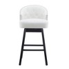 SKRAN 33.25"  Swivel Bar Stools with Backs Set of 2 Upholstered with Button-Tufted Backrest, Rubberwood Frame,for Home Bar, Kitchen Counter - 4 of 4