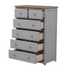 6-Drawer Retro Dresser with Sturdy Wood Frame, Space-Saving Design & Versatile Storage for Bedroom Living Room - 3 of 4
