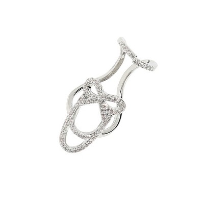 SOHI Women's Crystal Silver Party Nail Ring