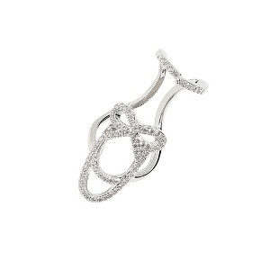 SOHI Women's Crystal Silver Party Nail Ring - 1 of 4