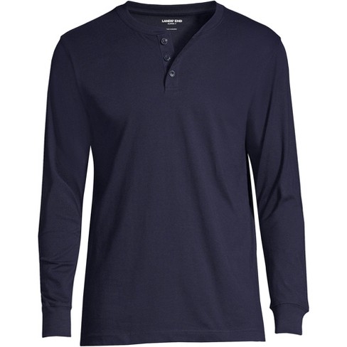 Shirt Henley Long Sleeve Navy Blue