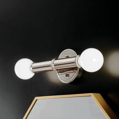 Torche Polished Nickel 2-Light Wall Sconce