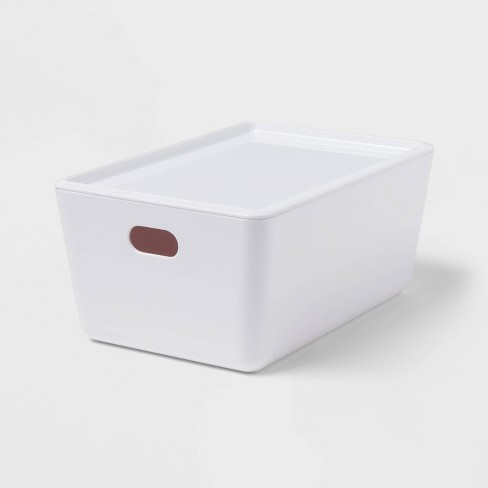 4l Stacking Bin With Lid White - Brightroom™ : Target