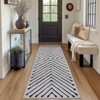 Washable Symmetrical Striped Area Rug, Stain Resistant Low Pile Carpet with Non-Slip Backing for Bedroom Living Room - 2 of 4