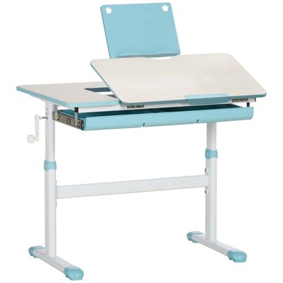 Qaba Kids Desk and Chair Set Height Adjustable Children School Study Table  Student Writing Desk with Tilt Desktop, LED Lamp - On Sale - Bed Bath &  Beyond - 34679014