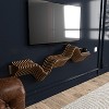 HomeStock Parametric 48 inch Floating Shelf TV Unit Modern Geometric Wooden Wall Piece Decor Natural Oak Color 3D Wavy Living and Gaming Room Shelf - 2 of 4