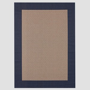 9'2"x12' Frame Outdoor Rug Navy - Threshold™: Weather-Resistant, UV-Protected Area Rug - 1 of 3