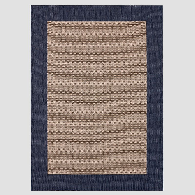 9&#39;2&#34;x12&#39; Frame Outdoor Rug Navy - Threshold&#8482;, 1 of 4