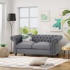 ORRD Chesterfield Loveseat - Button-Tufted w/Nailhead Trim & Rolled Arms, 61.75"W, Classic Sofa for Living Room（Emerald） - 2 of 4