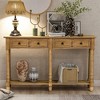 XINGHANZHENXUAN Console Table with 2 Drawers & Shelf, Easy Assembly Sofa Table for Living Room & Entryway, Distressed Wood Finish - 3 of 4