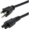 StarTech.com 3ft (1m) Laptop Power Cord, NEMA 5-15P to C5 (Clover Leaf), 10A 125V, 18AWG, Laptop Replacement Cord, Power Brick Cable - 2 of 2