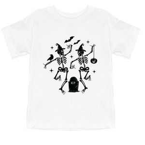 Two Skeletons Dancing Grave - Youth Short Sleeve Graphic T-Shirt and Toddler Short Sleeve Graphic T-Shirt - 1 of 3