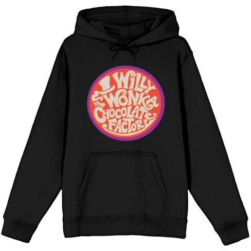Willy Wonka & the Chocolate Factory Circular Logo Women's Black Graphic  Hoodie-Small