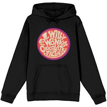 Willy Wonka & the Chocolate Factory Circular Logo Women's Black Graphic Hoodie