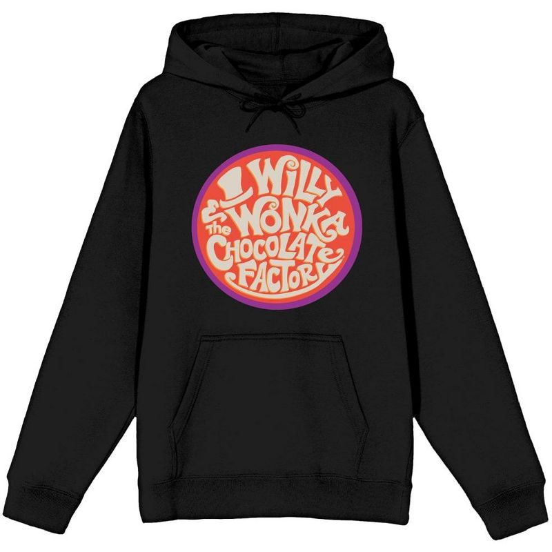 Willy Wonka & the Chocolate Factory Circular Logo Women's Black Graphic Hoodie, 1 of 4