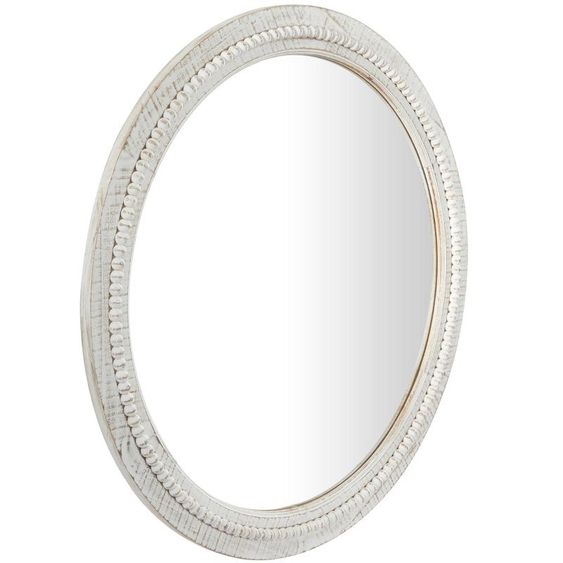 Wood Distressed Wall Mirror with Beaded Detailing - Olivia & May, 4 of 6