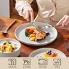 vancasso 18 Piece Set With Curved Edge Sesame Glaze, Mix Color plate surface Khaki plate bottom, With 6 dinner plates/dessert plates/cereal bowls - 4 of 4