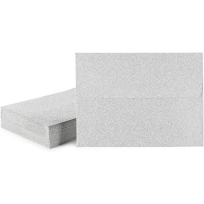 Pipilo Press 50-Pack Silver Glitter Self Seal A7 Invitation Letter Envelopes Bulk for Wedding (5 x 7 in)